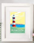 Plymouth Vintage Seaside Travel Poster Print