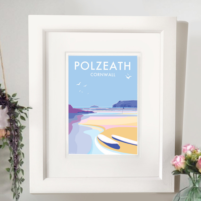 Polzeath Vintage Seaside Travel Poster Print