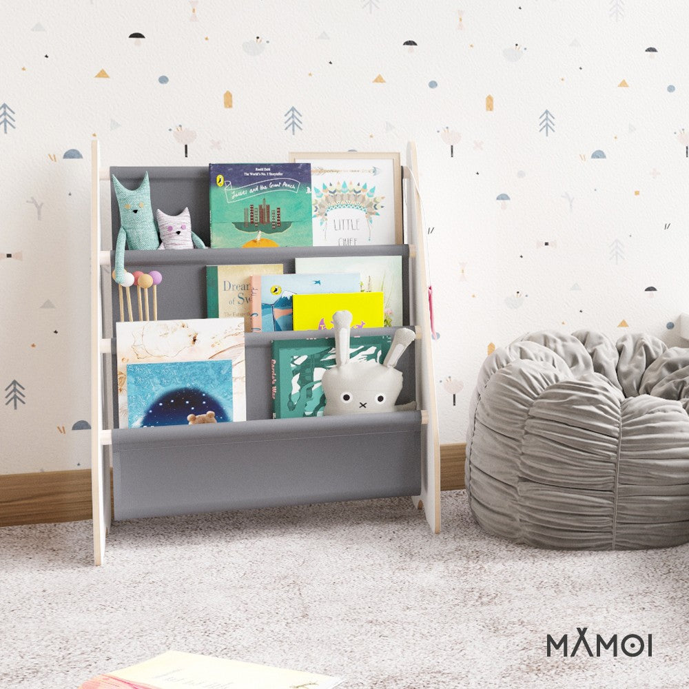 MAMOI® Libreria verticale per bambini, Porta libri in legno naturale, Scaffale librerie bambino, Mobile bambini montessoriana design moderno scandinavo-4