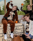 Kids Black Longsleeve Top with Panda Application