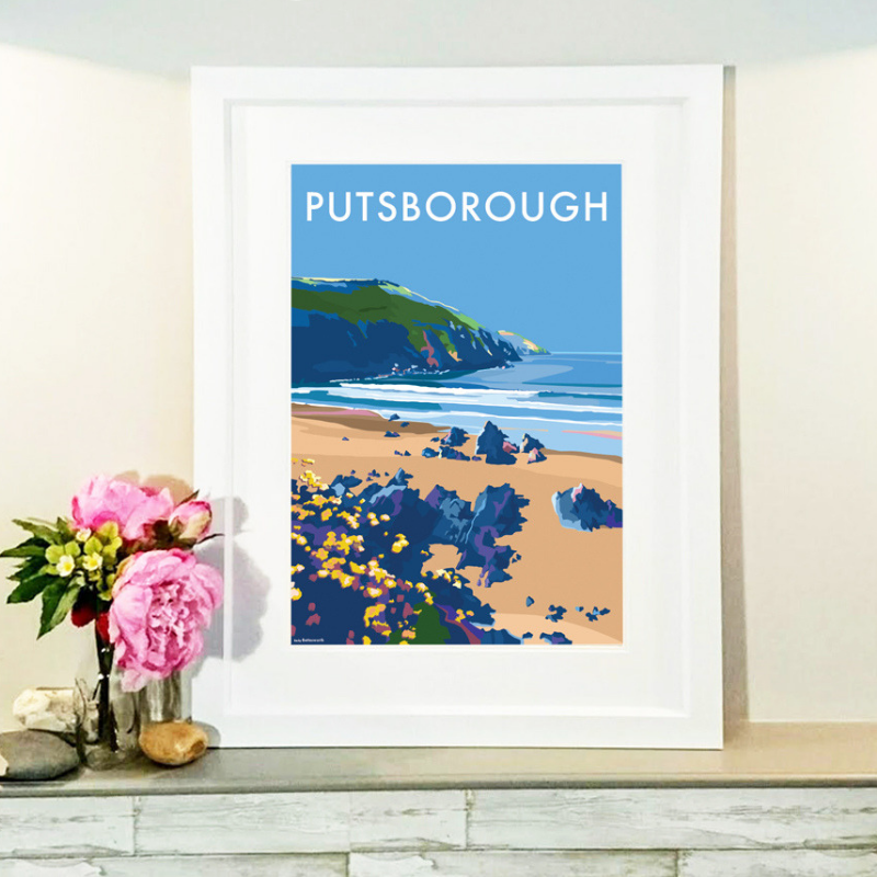 Putsborough Vintage Travel Poster