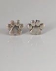 Silver Steed Silver Dog Paws 2 Stud Earrings