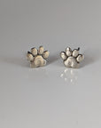 Silver Steed Silver Dog Paws 2 Stud Earrings