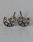 Silver Steed Horse Shoe Zirconnia Stud Earrings