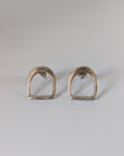 Silver Steed Stirrup Stud Earrings