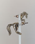 Silver Steed Front and Hind Horse Studs Earrings