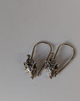 Silver Steed Fox Long Dropped Earrings