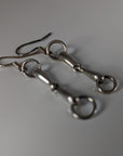 Silver Steed Snaffle Bit Long Dropped Earrings