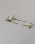 Silver Steed Long Delivate Silver Ball Stud Earrings