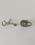 Silver Steed Lock and Key Stud Earrings