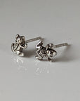 Silver Steed Spotted Frog Stud Earrings