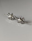 Silver Steed Gecko Stud Earrings