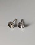 Silver Steed Pansy Stud Earrings