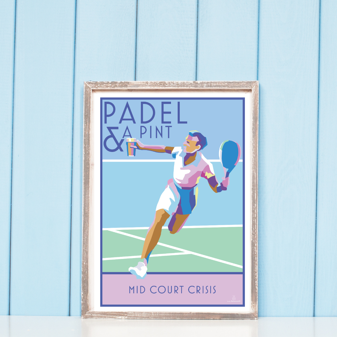 Padel and Pint A4 Print