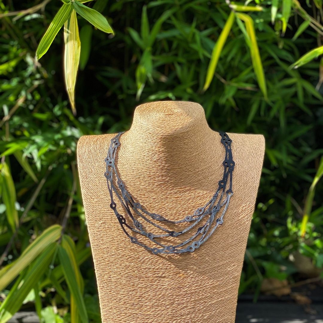 Flare Reclaimed Rubber Necklace-4