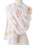 Lilac Paisley Cotton Shawl Hand Blocked
