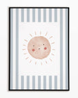 Boho Sunshine Print - Pale Blue Stripes