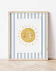 Sunshine Print - Pale Blue Stripes