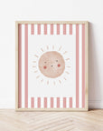 Boho Sunshine Print - Pale Red Stripes