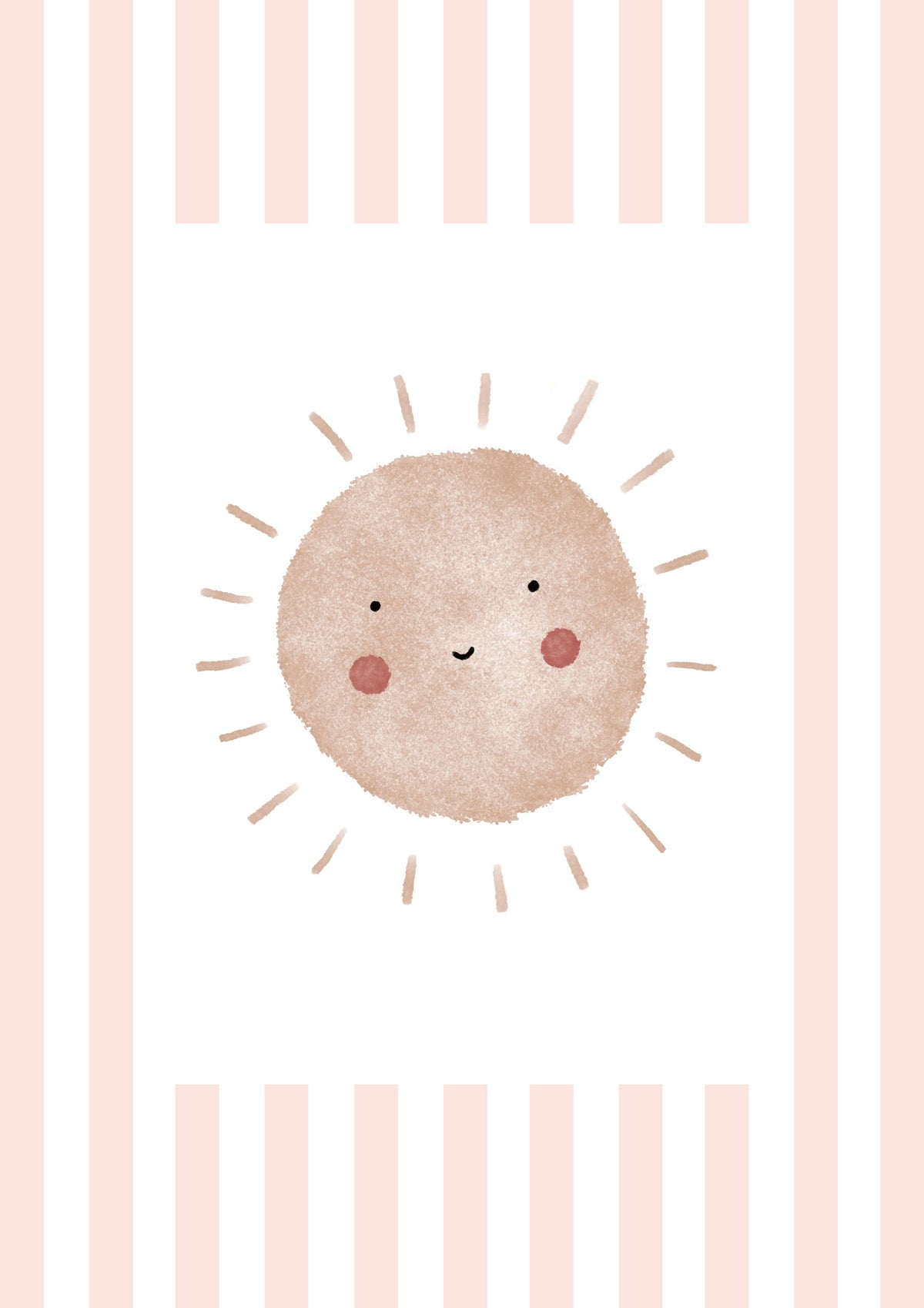 Boho Sunshine Print - Pale Pink Stripes