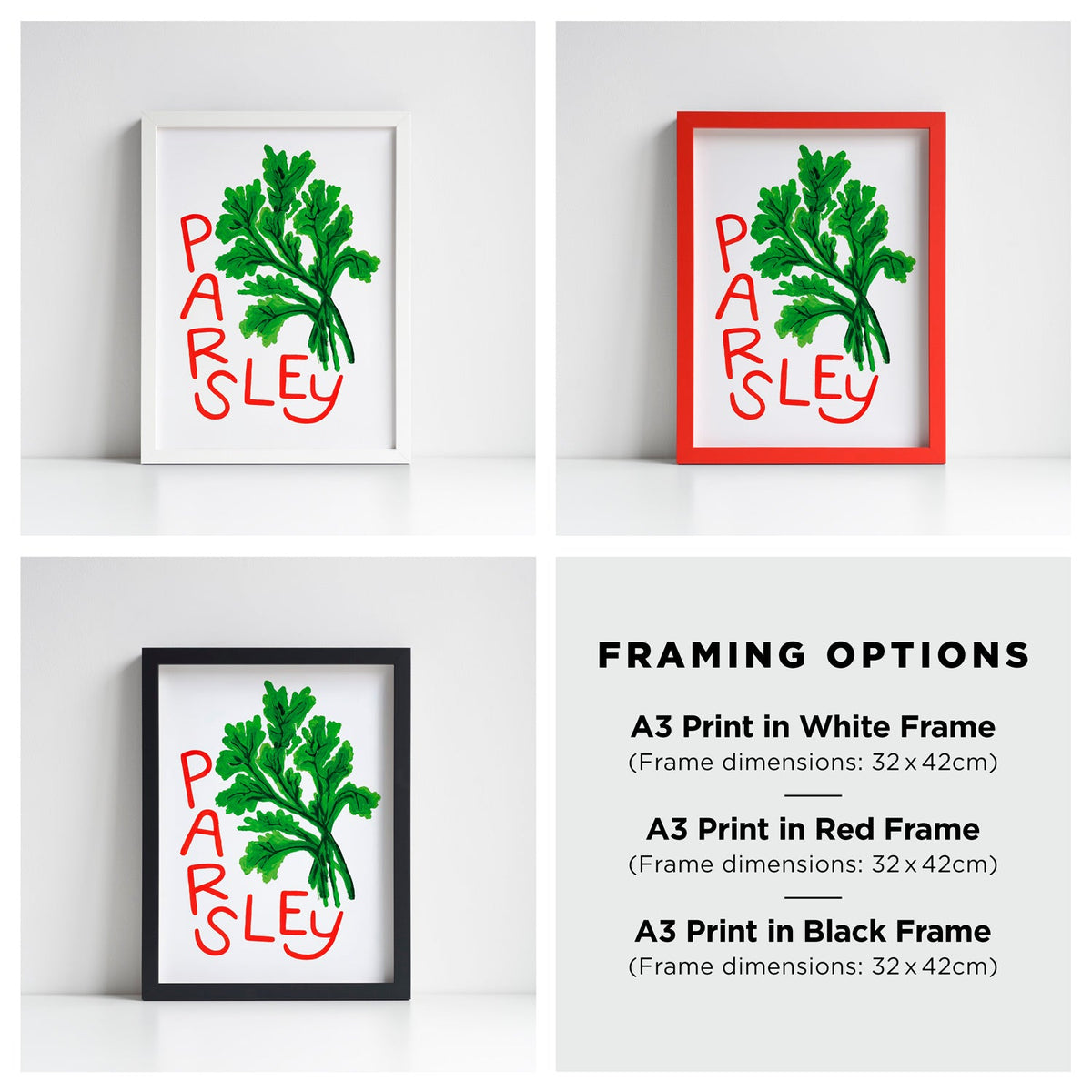Parsley Herb print from an original painting, choice of sizes, available framed and unframed
