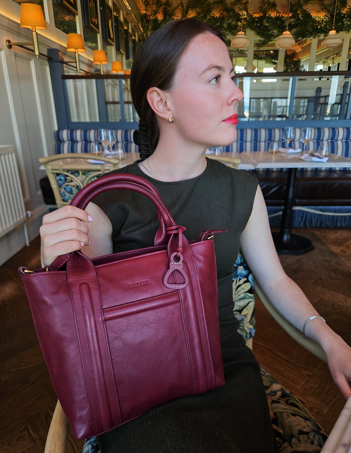 "Patricia" Leather Handbag for Women by Saddler – Stylish, Versatile &amp; Practical Design