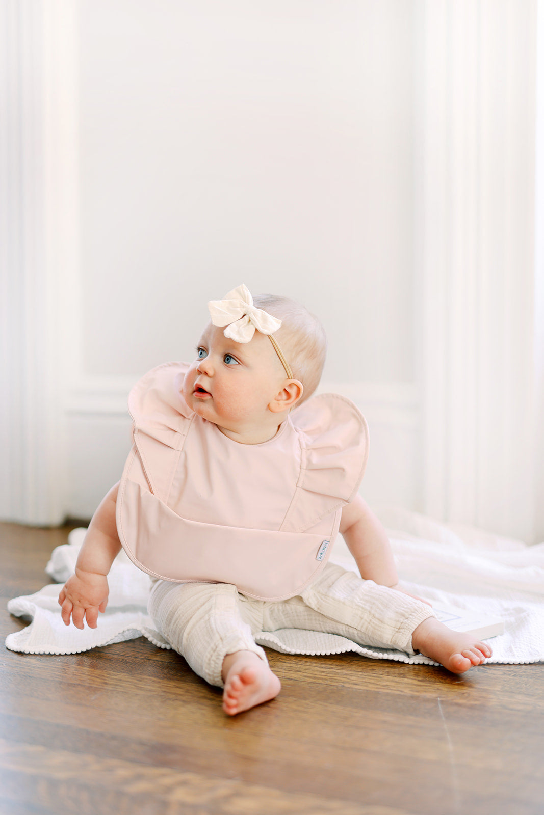 Ruffle Angel Bib - Best Seller 3 Pack Bundle Peach Blush, Peony &amp; Sage