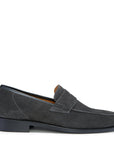Slate Grey Suede Loafers, Welted Leather Sole