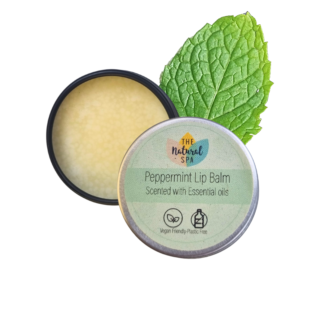 Peppermint Natural Lip Balm | Vegan, Hydrating &amp; Nourishing | Plastic-Free, Handmade Lip Care