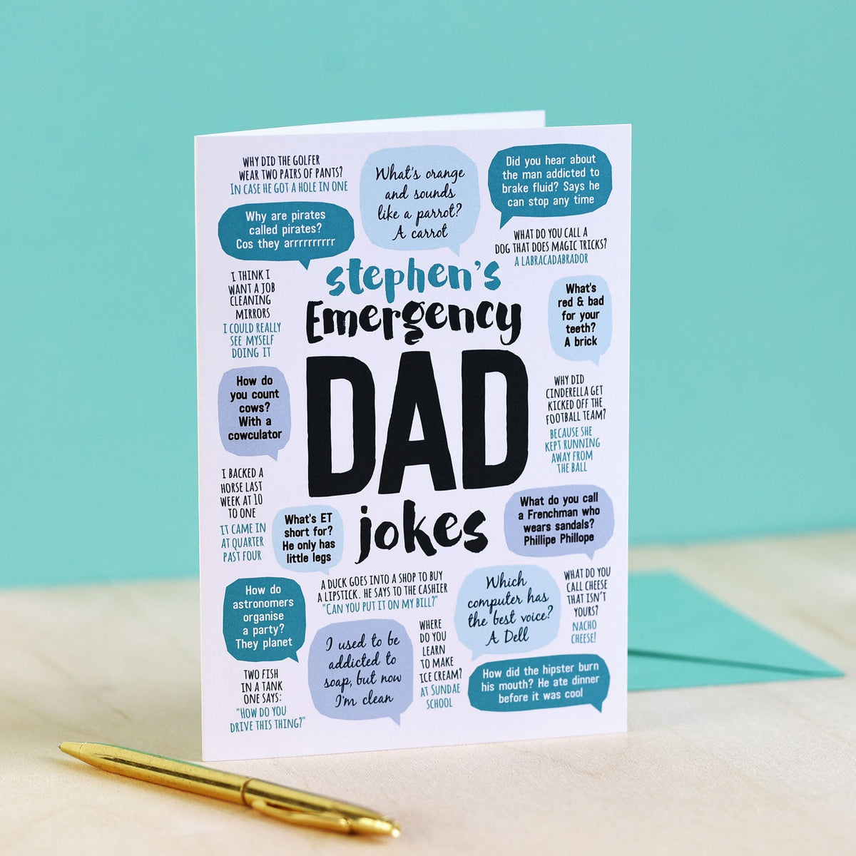 Personalised Emergency Dad Jokes® Card