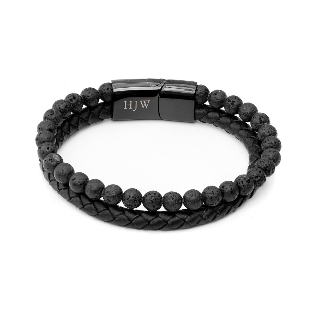 Personalised Men’s Black Rune Duo Bracelet