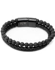 Personalised Men’s Black Rune Duo Bracelet