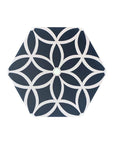 Luxury Petal porcelain hex tiles, premium anti-slip outdoor floor tiles, stylish pastel green black shades, best-selling bathroom kitchen patio tiles by Maria Starling Design at brixbailey.com