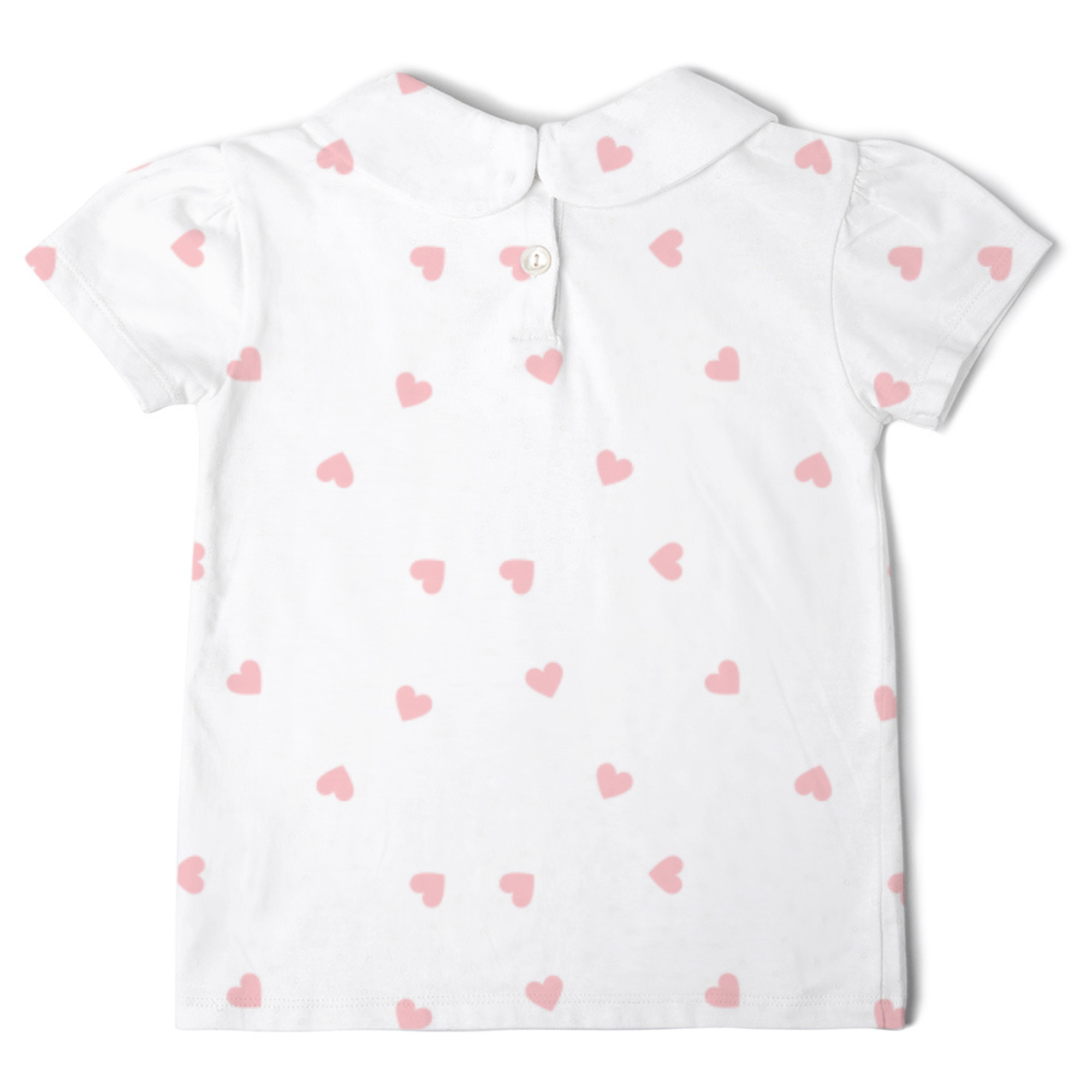 Peter Pan Short Sleeved T-Shirt - Pink Hearts