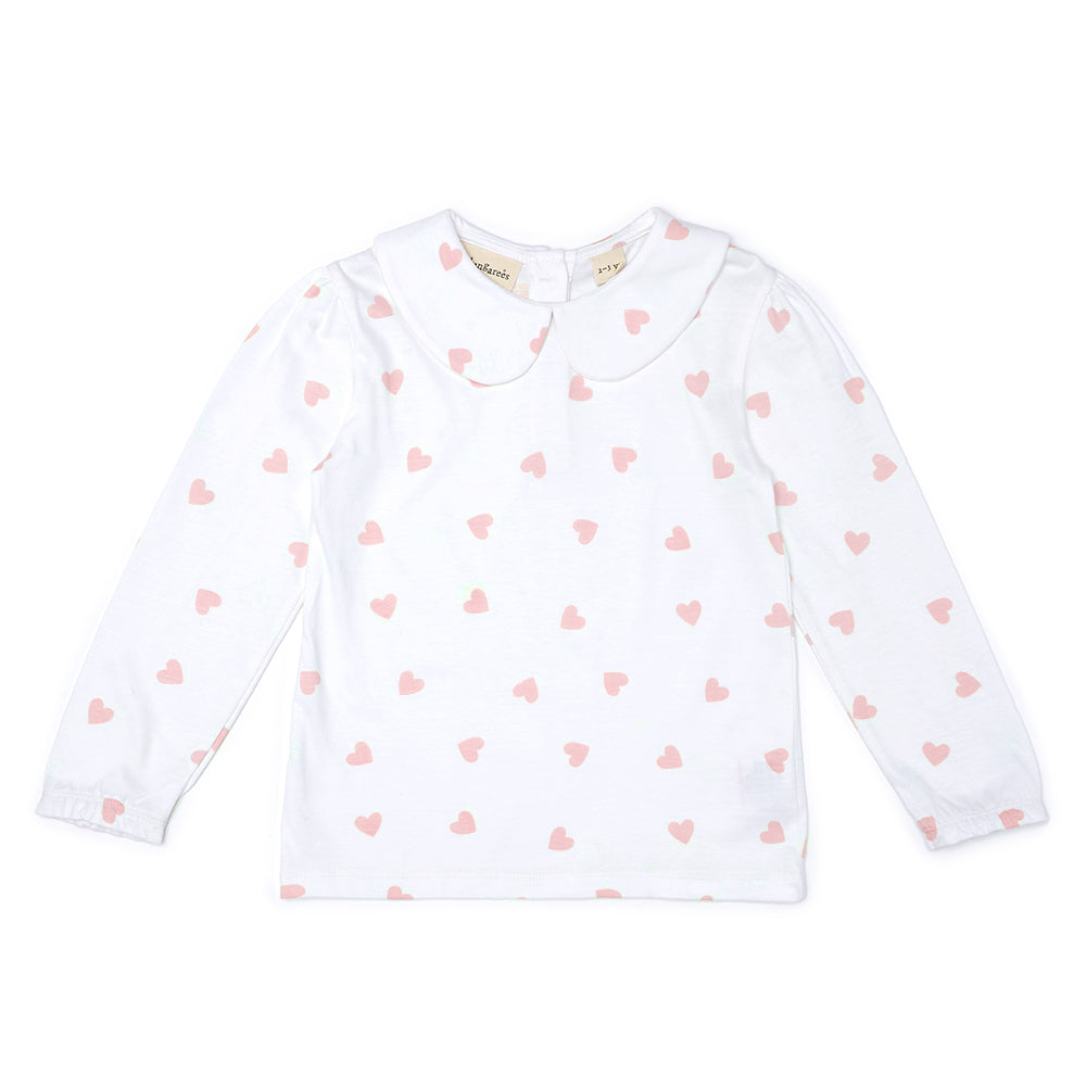 Peter Pan Collar - Pink Hearts