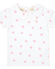 Peter Pan Short Sleeved T-Shirt - Pink Hearts