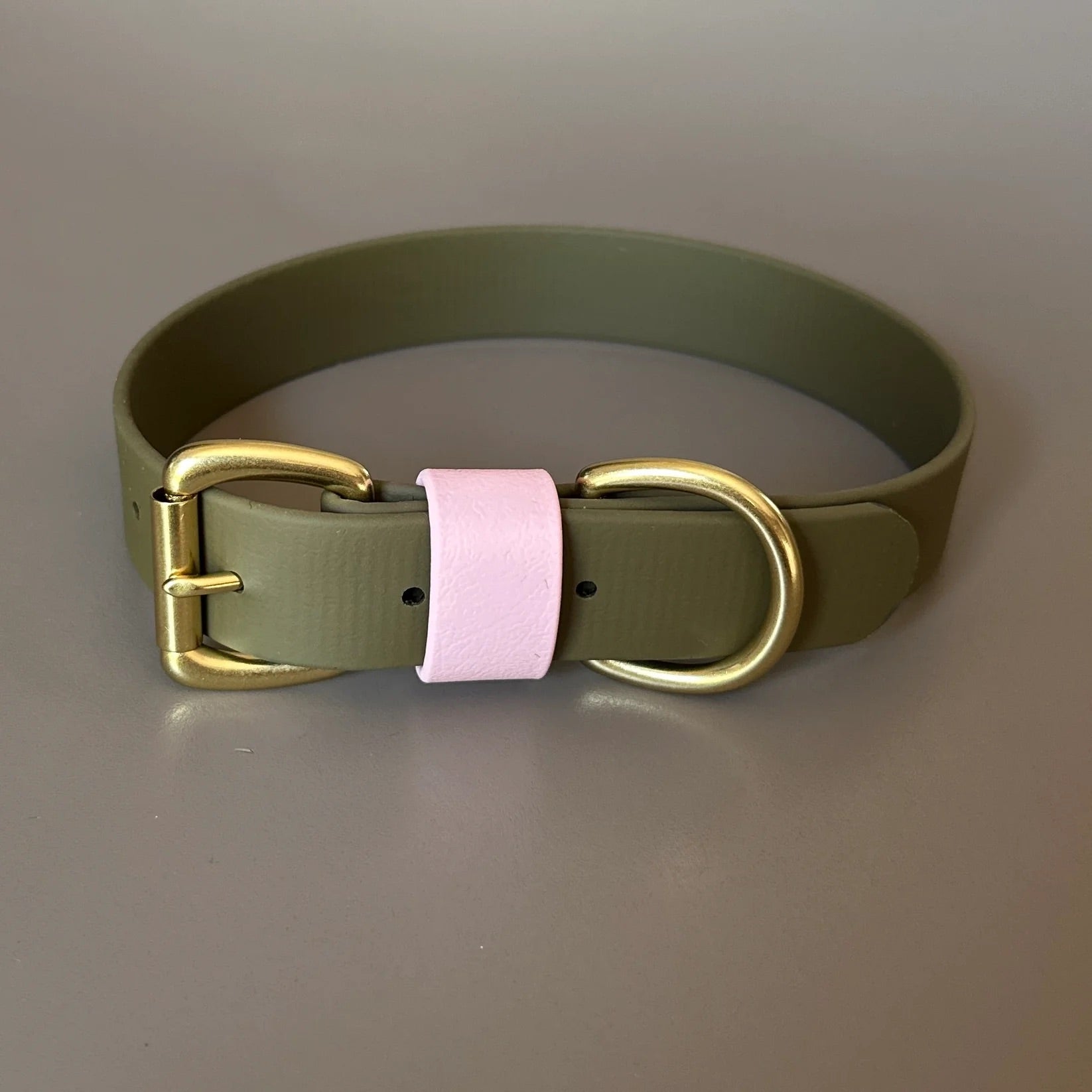 Petra Olive &amp; Pastel Pink Colour Block Collar