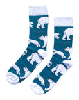 Save the Polar Bears Bamboo Socks in Blue