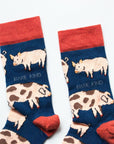 Save the Pigs Bamboo Socks in Navy