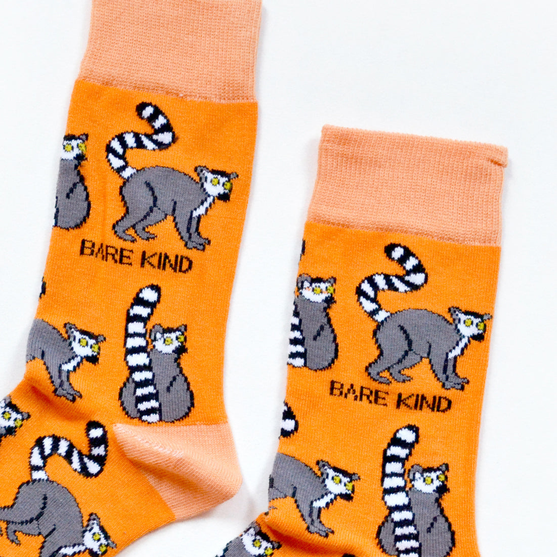 Save the Lemurs Bamboo Socks in Orange