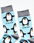 Save the Penguins Bamboo Socks in Light Blue