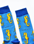 Save the Seahorses Bamboo Socks in Blue