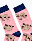 Save the Sloths Bamboo Socks in Pink