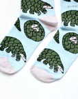 Save the Pangolins Bamboo Socks in Blue