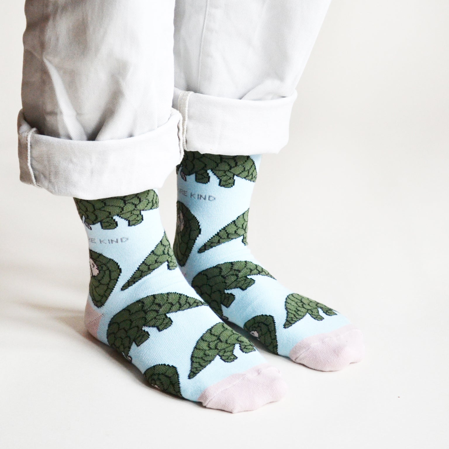 Save the Pangolins Bamboo Socks in Blue