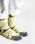 Save the Sharks Bamboo Socks in Yellow