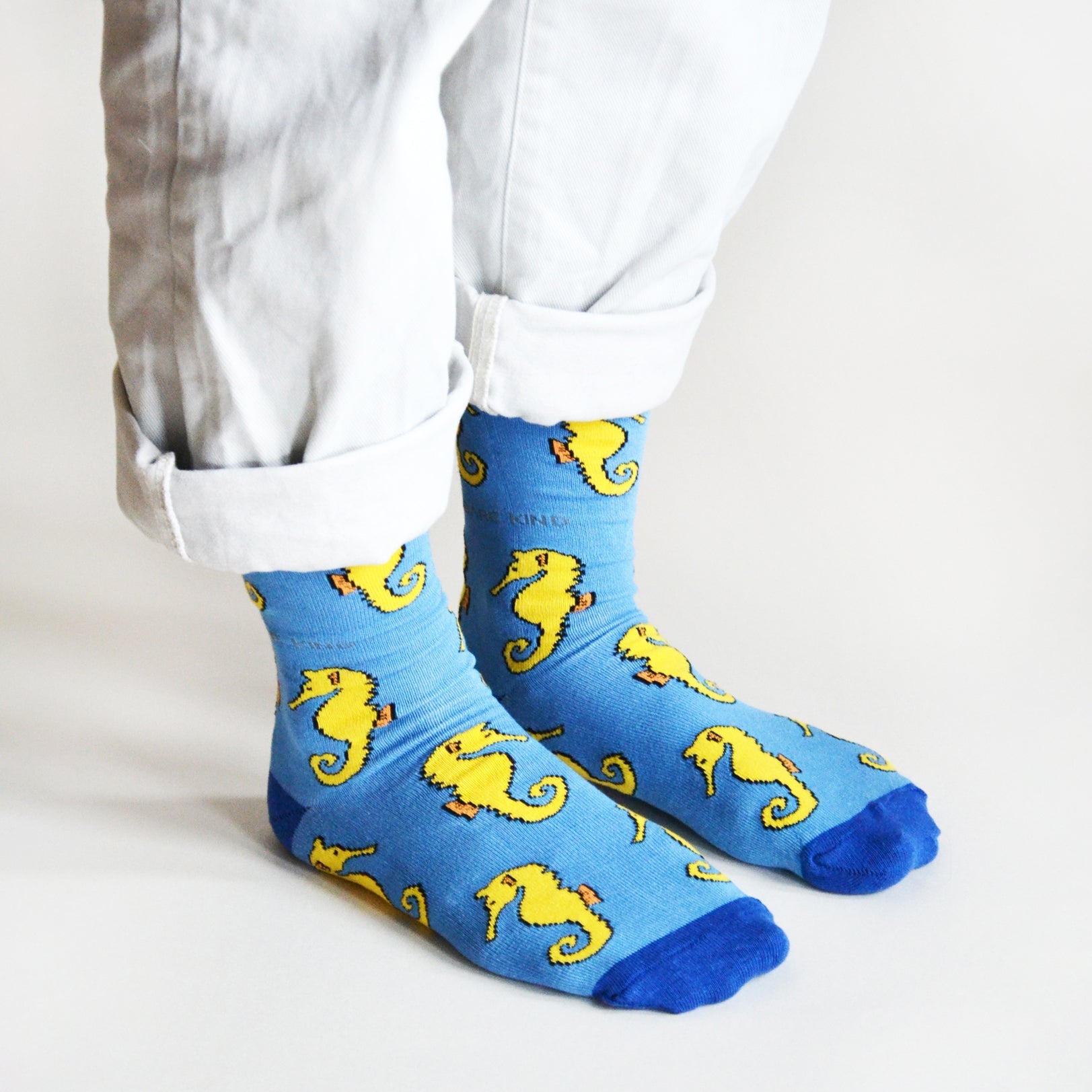 Save the Seahorses Bamboo Socks in Blue