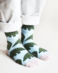 Save the Pangolins Bamboo Socks in Blue