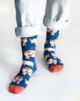 Save the Pigs Bamboo Socks in Navy