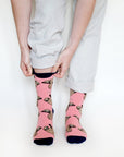 Save the Sloths Bamboo Socks in Pink